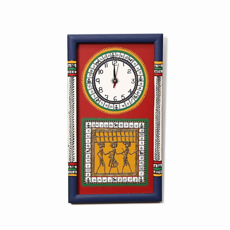 Desi Dhokra Wall Clock - Red media 9