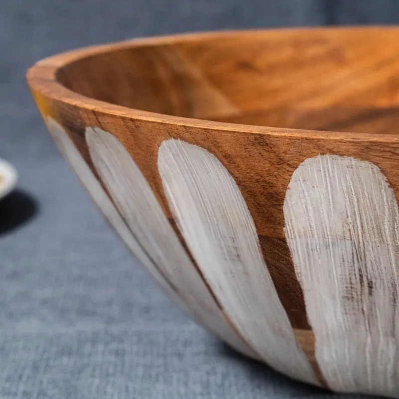 Rustic Distress Wood Salad Bowl with Serving Spoons (1750 mL) - Three Piece Set media 8