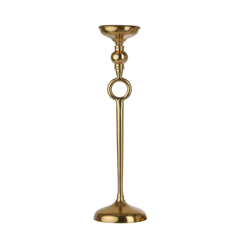 Luna Pillar Candle Holder (Gold) - Large media 6