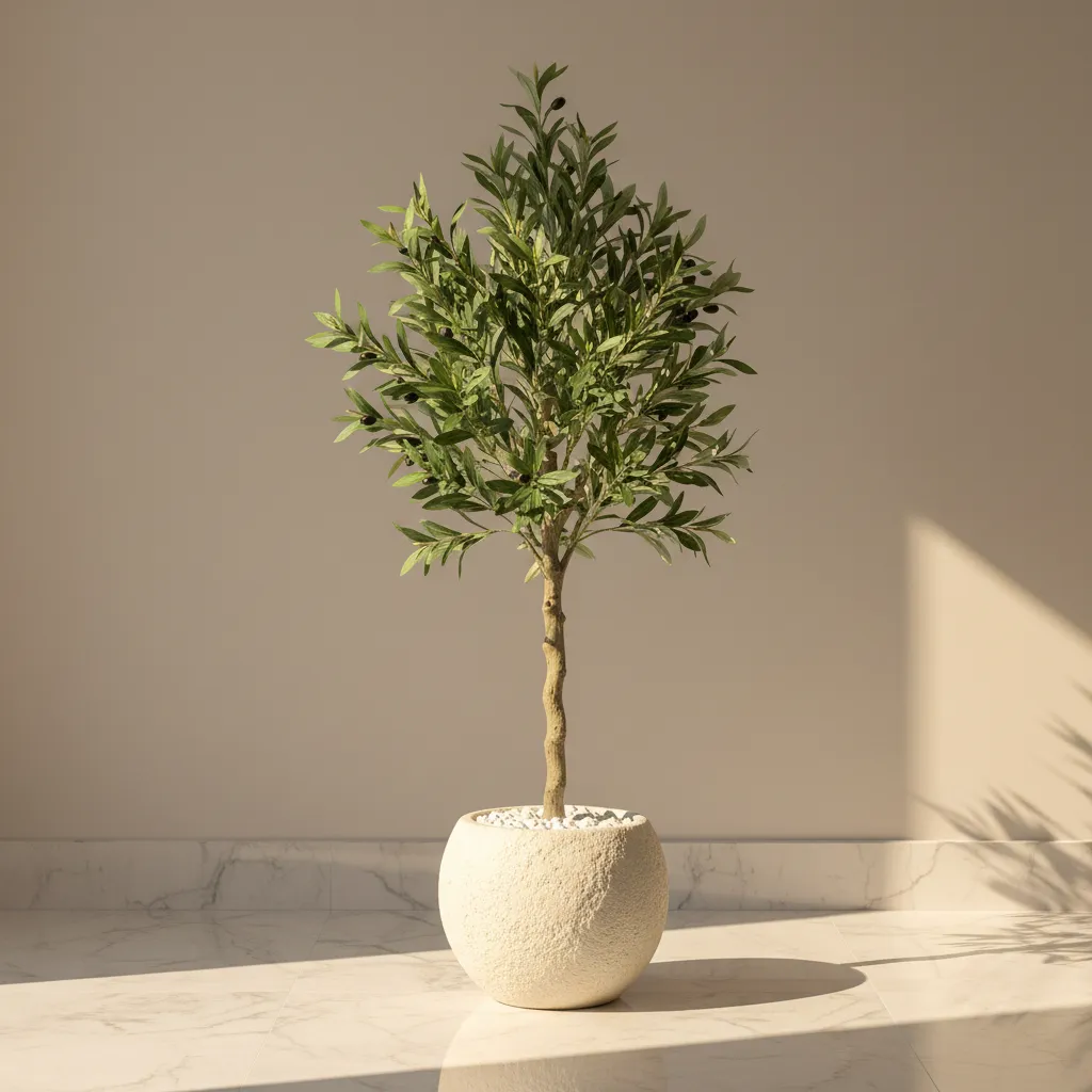 NatureTouch Artificial Floral Plant With Black Fiber Pot - 4.2 Feet media 1