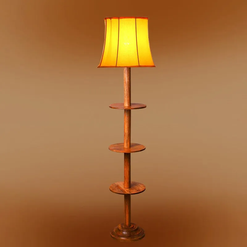 GlowDock Column Wooden Floor Lamp - Yellow media 7