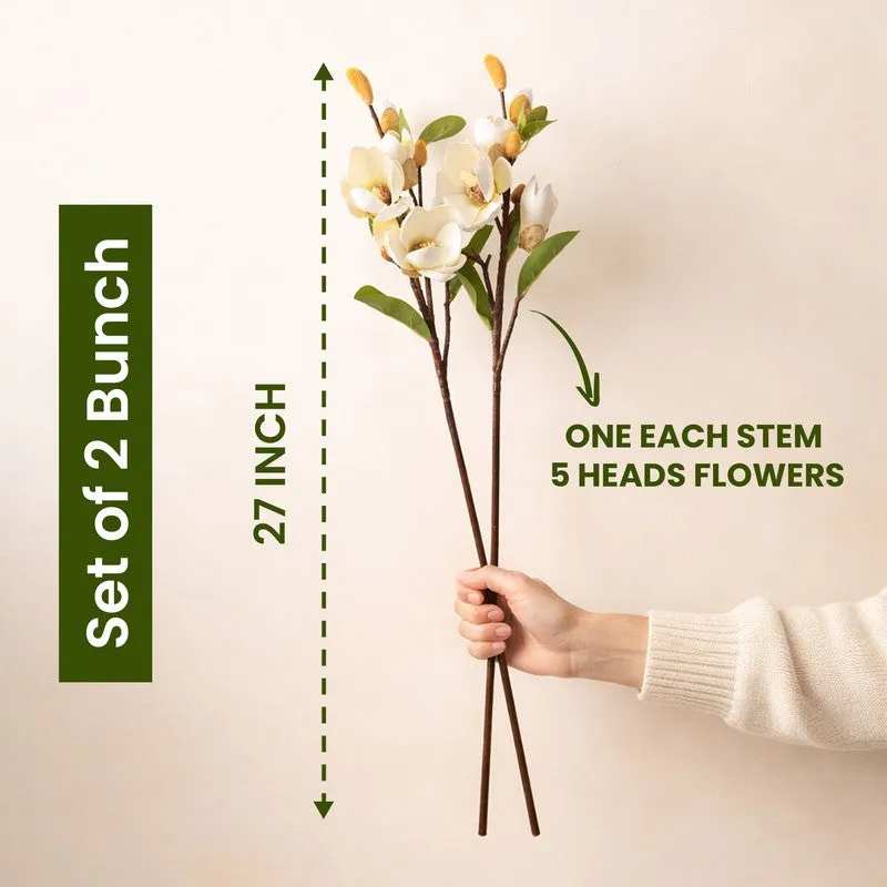 Blushora Plastic Artificial Flower (White) - Set Of Two media 11