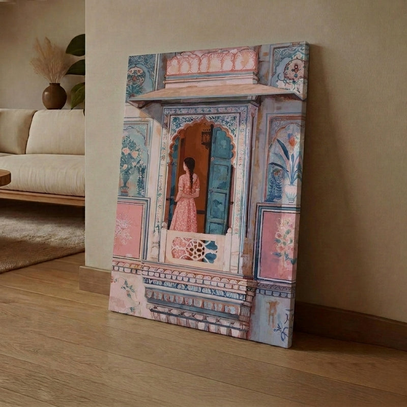 Blush Balcony Canvas Wall Art