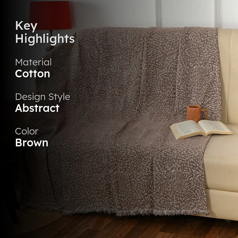 Petalray Abstract Cotton Throws - Brown media 2