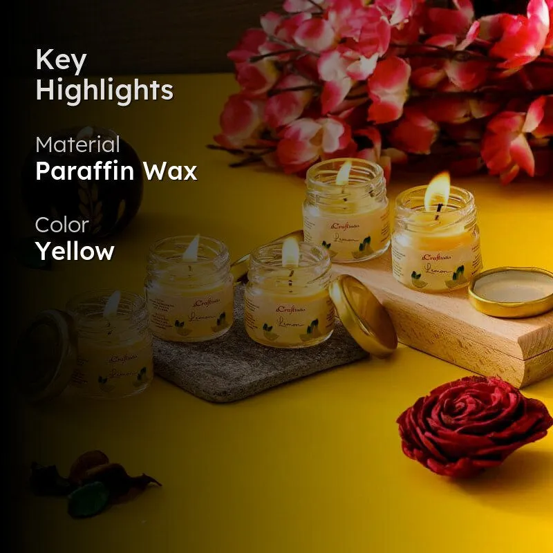 Vespera Lemon Scented Candle - Set Of Five media 2