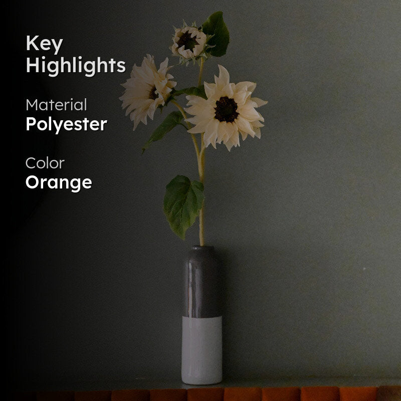 Faux Sunflower Flower Stick - Bright Orange media 2