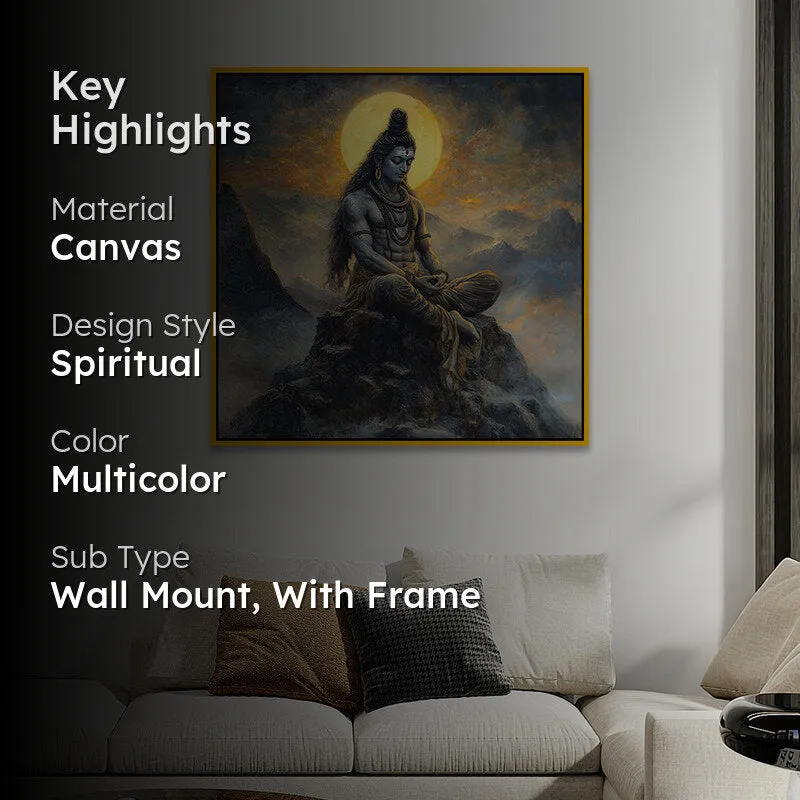 Wistful Shiva Canvas Wall Art With Frame media 2