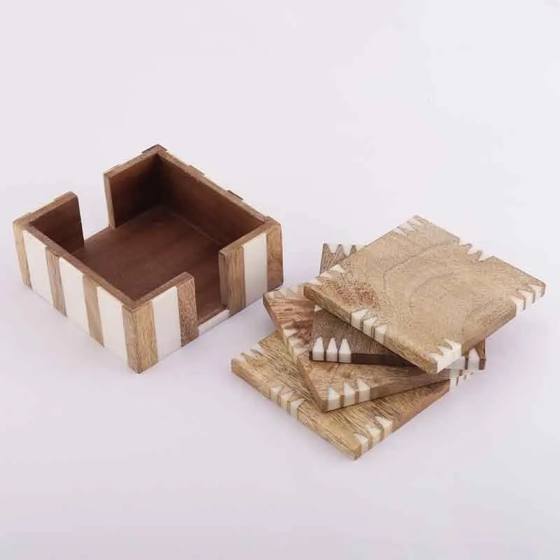 Mirage Minimalistic Wooden Coaster - Set Of Four media 7