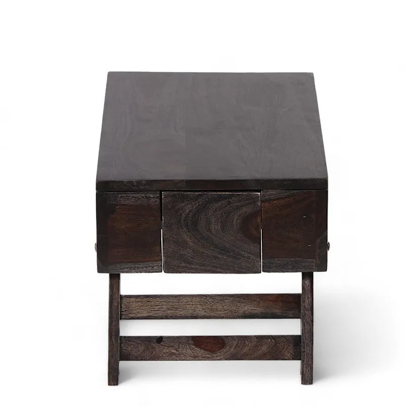Nverox Sheesham Wooden Side & Bedside Table - Brown,Black media 6