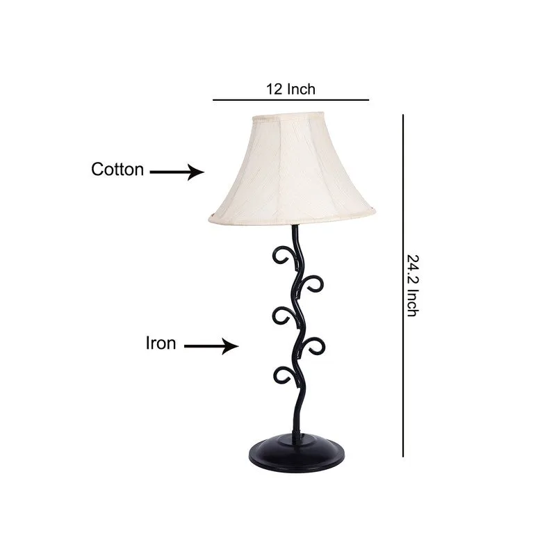 Starique Cotton Table Lamp With Iron Base - White media 7
