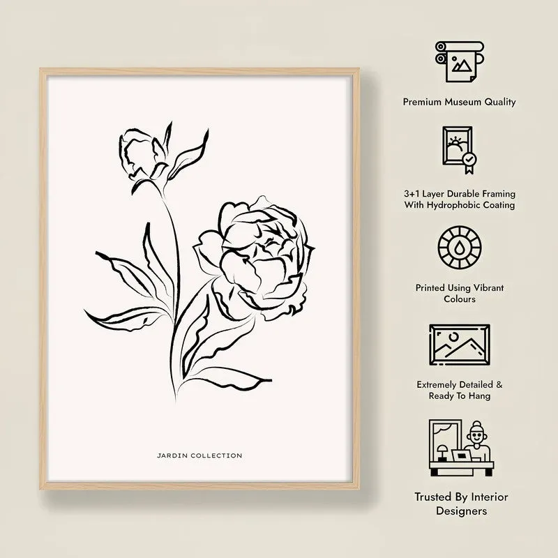 Petalum Canvas Wall Painting With Brown Frame media 9