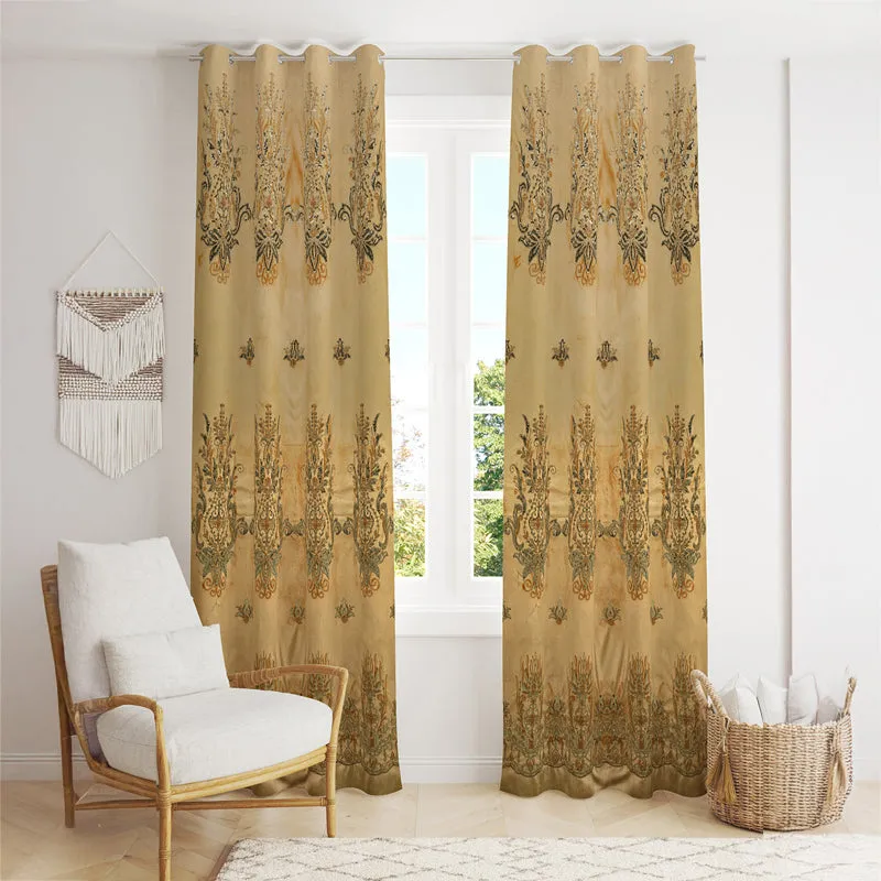 Golden Elegance Curtain - Set Of Two media 1