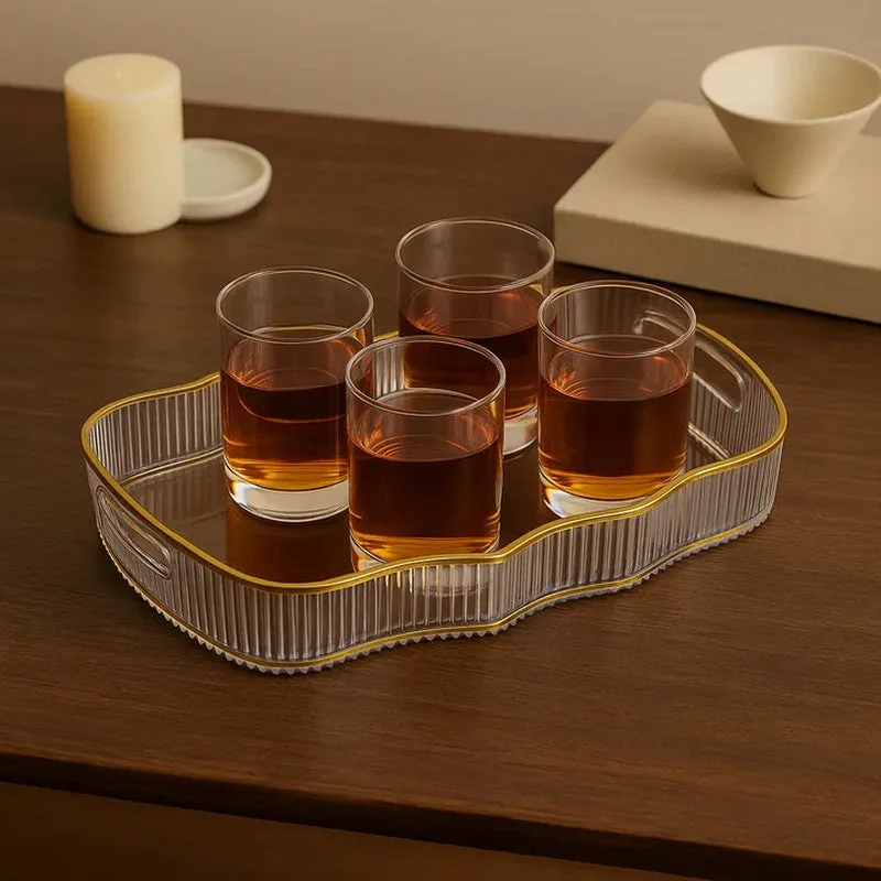 Crystal Clear Acrylic Curved-Edge Serving Tray media 1