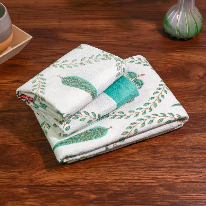 Desert Bloom Cotton Towels (Sky Blue) - Three Piece Set media 6
