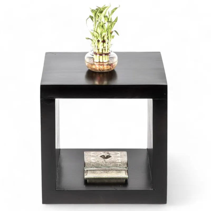 Pverox Sheesham Wooden Side & Bedside Table - Black media 4