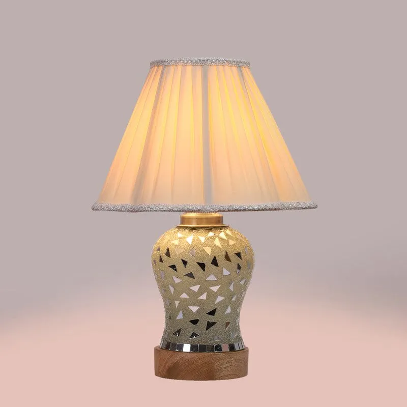 Liora Pleated Wooden Table Lamp - Multicolor media 6