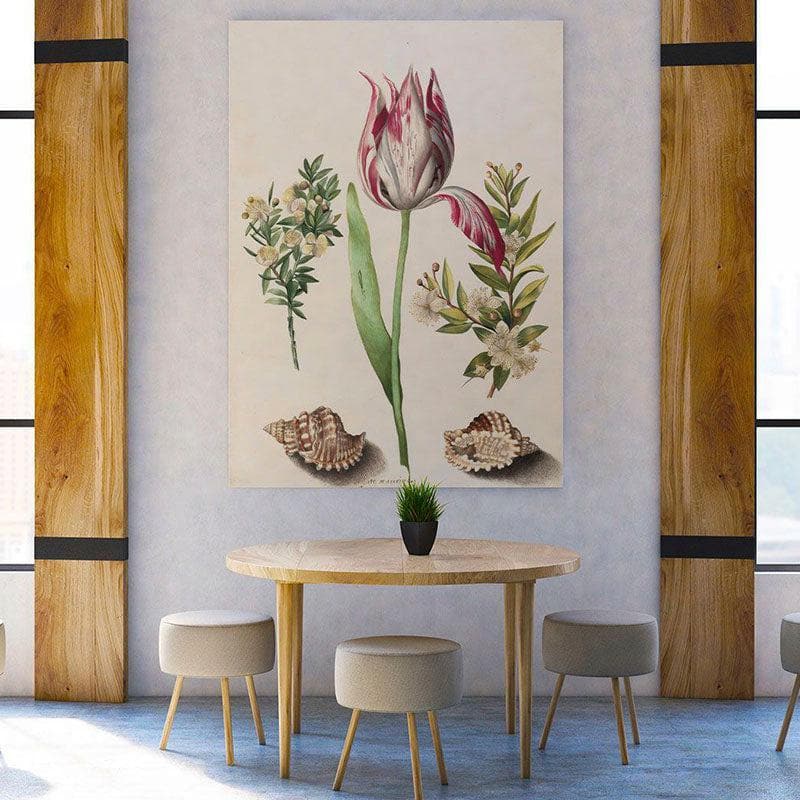 Branches of Myrtle and Shells Wall Painting - Gallery Wrap