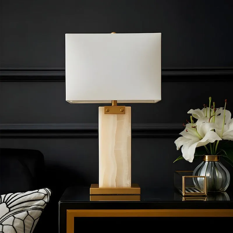 AarviDecor Zayden Classic Marble Table Lamp - White media 3