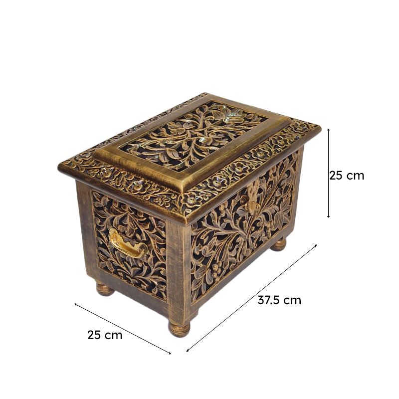 Arysta Decorative Wood Jewel Box - Gold media 7