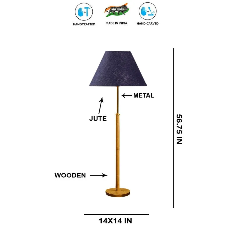Earth Tone Wooden Floor Lamp - Blue media 7