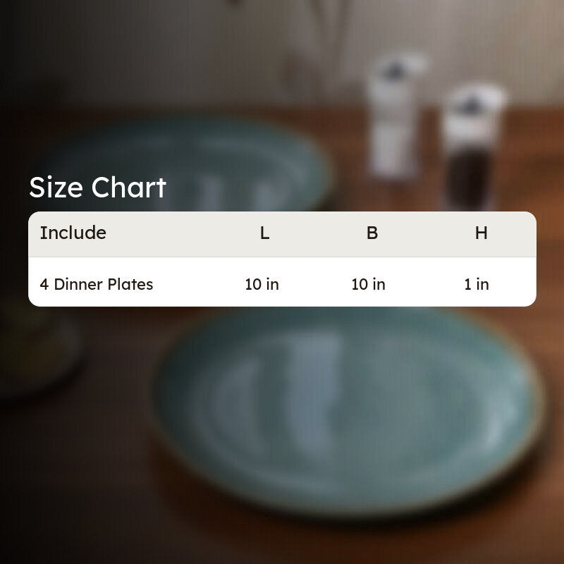 Ceramic Dinner Plates (Aqua Blue) - Set of Four media 6