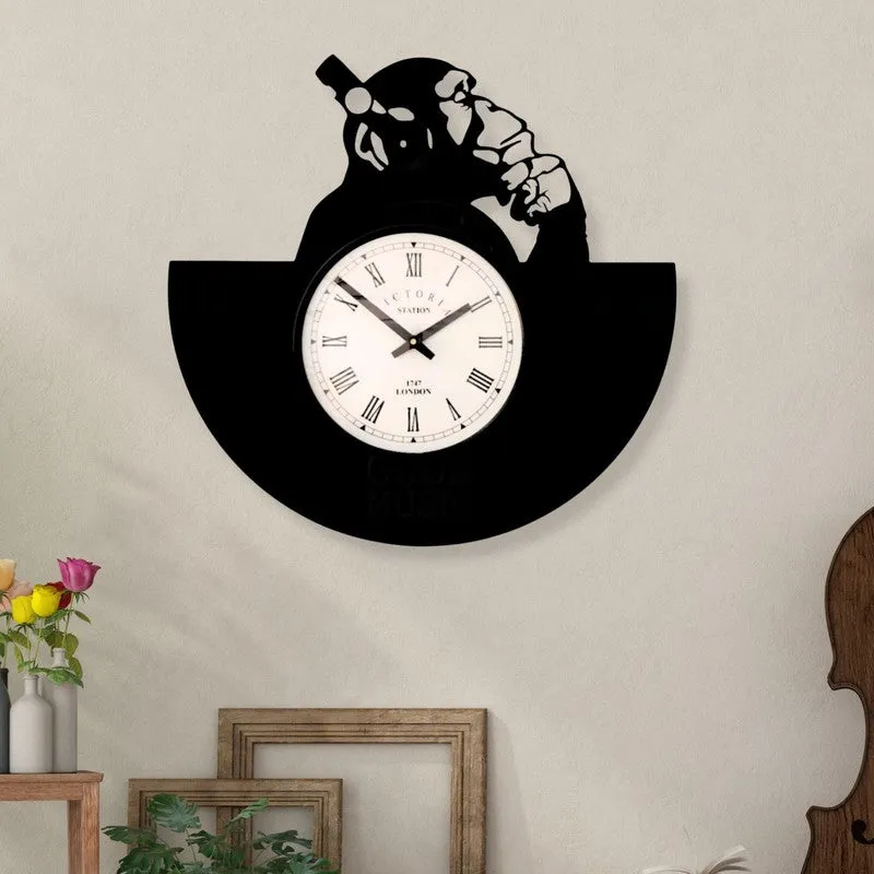 Flash Steel Analog Wall Clock - Black media 1