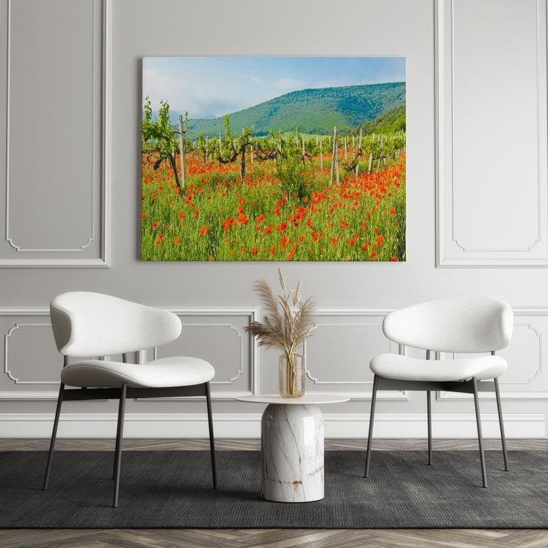 Vineyard And Hills Canvas Wall Painting - Gallery Wrap