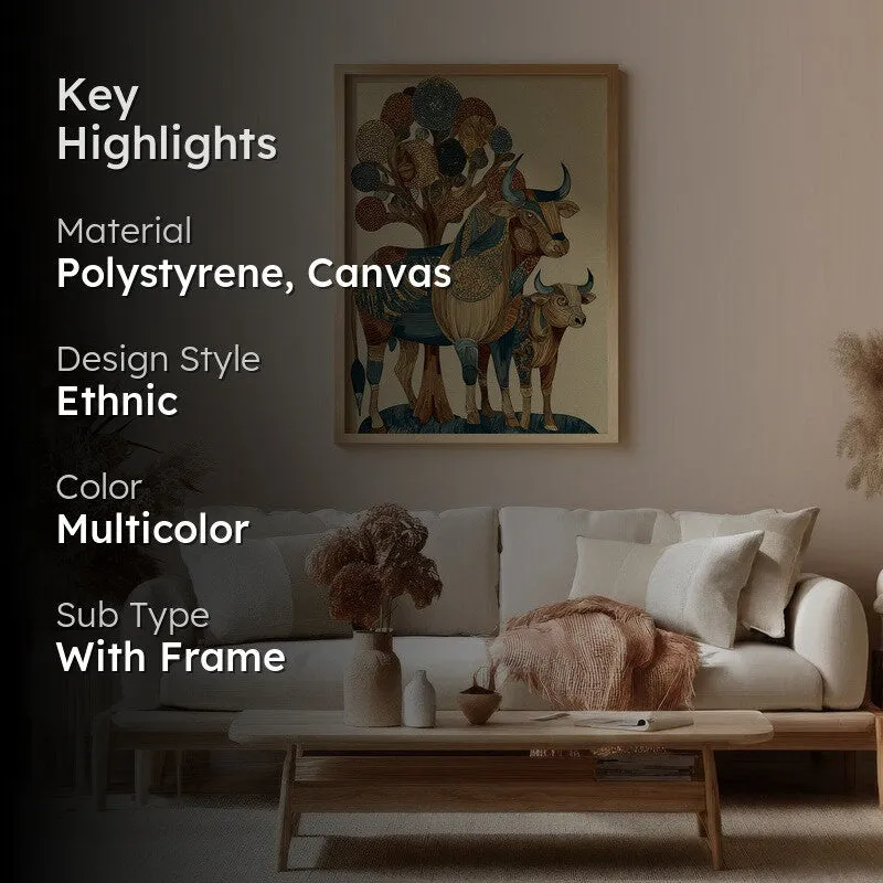 Suravi Canvas Wall Painting With Brown Frame media 2