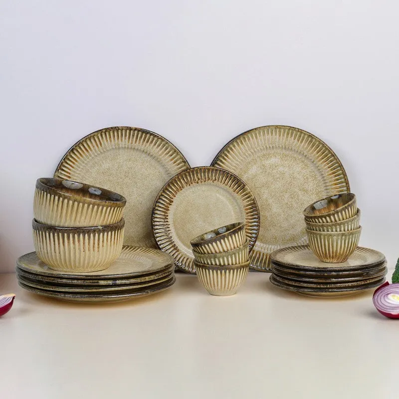 Mintora Beige Ceramic Dinner Set - 20 Piece Set media 1