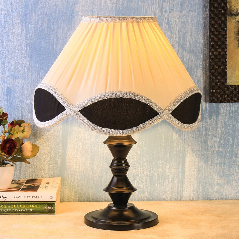Flarexen Cotton Table Lamp With Iron Base - Ivory