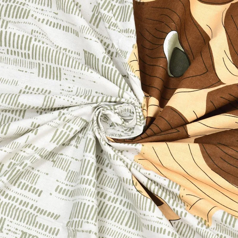 Classicon Cotton Bedsheet (Brown,Olive Green) - 240 TC media 5