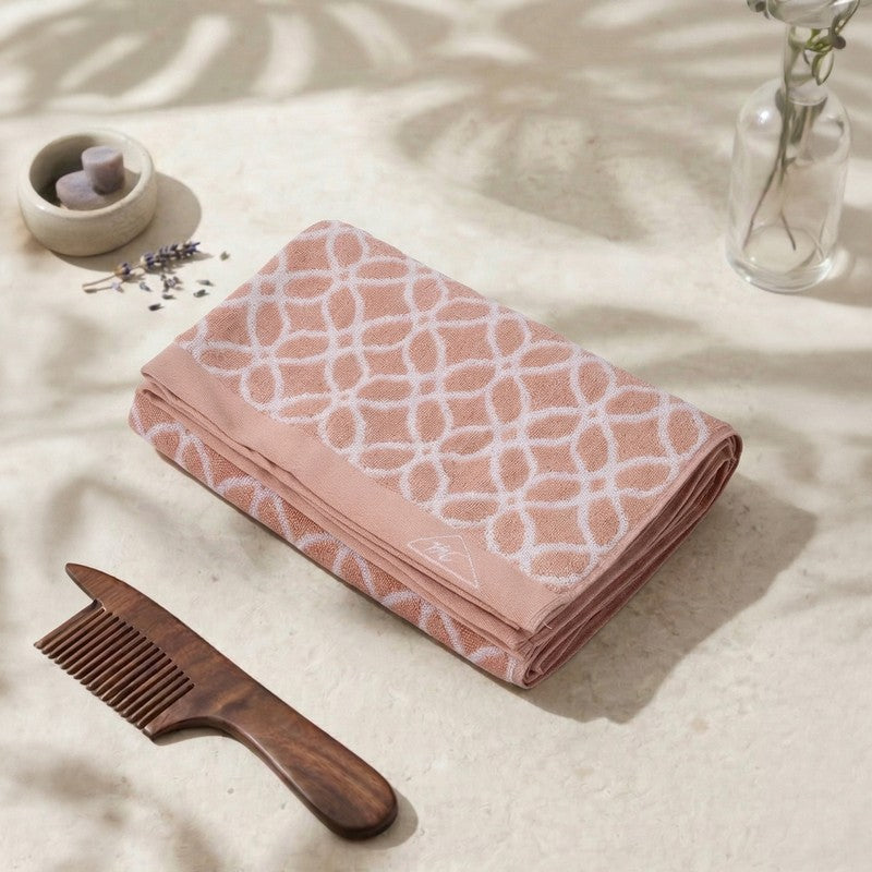 Monte Carlo Smooth Pure Cotton Bath Towel - Peach - 75 x 150 cms