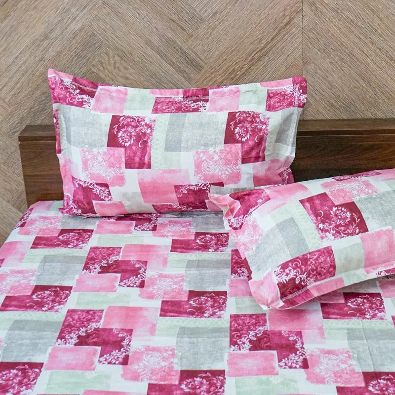 Cubescape Cotton Bedsheet (Pink) - 180 TC media 4