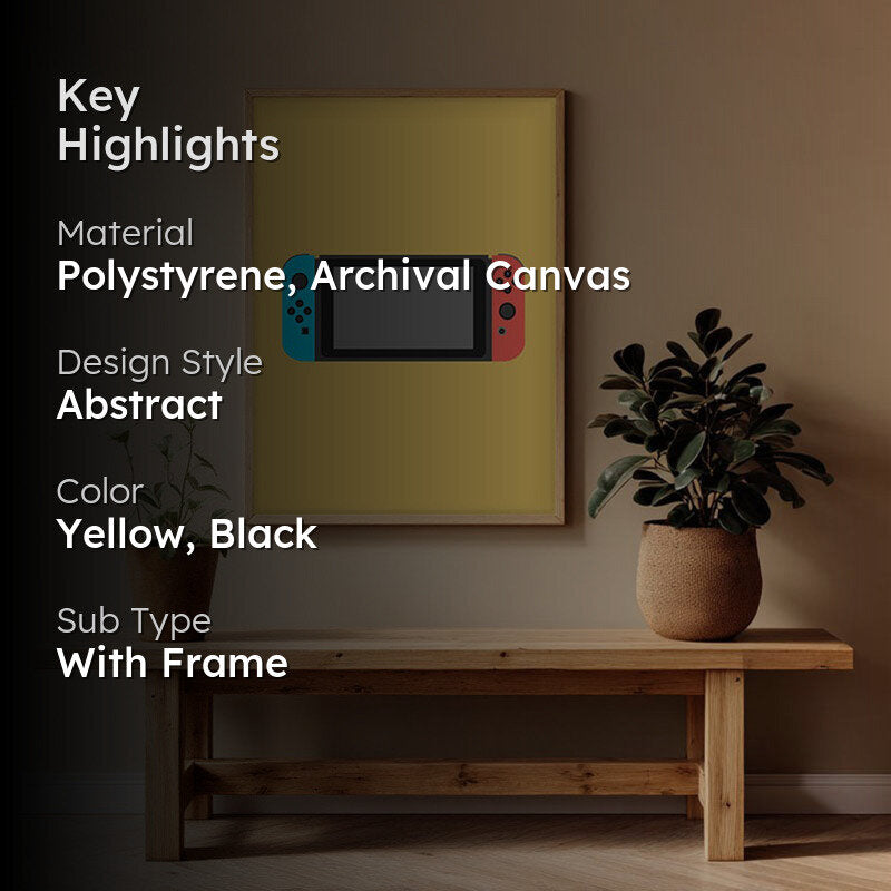 Control Shift Framed Canvas Archival Canvas Wall Painting - Natural Brown Frame media 2