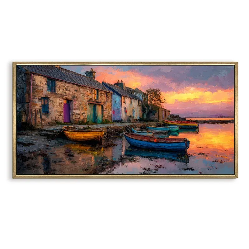 Tethered Boats Canvas Wall Painting With Frame media 3