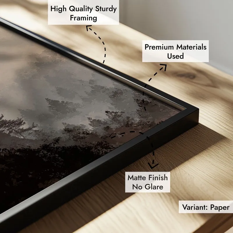 Crimson Sun IV Over Silent Peaks Wall Painting With Black Frame media 7
