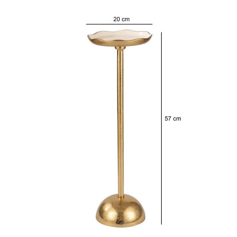 Scalloped Edge Aluminum Side Table - Gold media 6