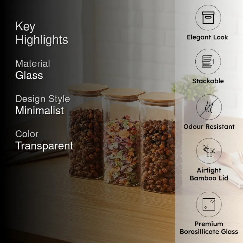 Boxly Glass Jar(1000 mL Each) - Set Of Three - 2