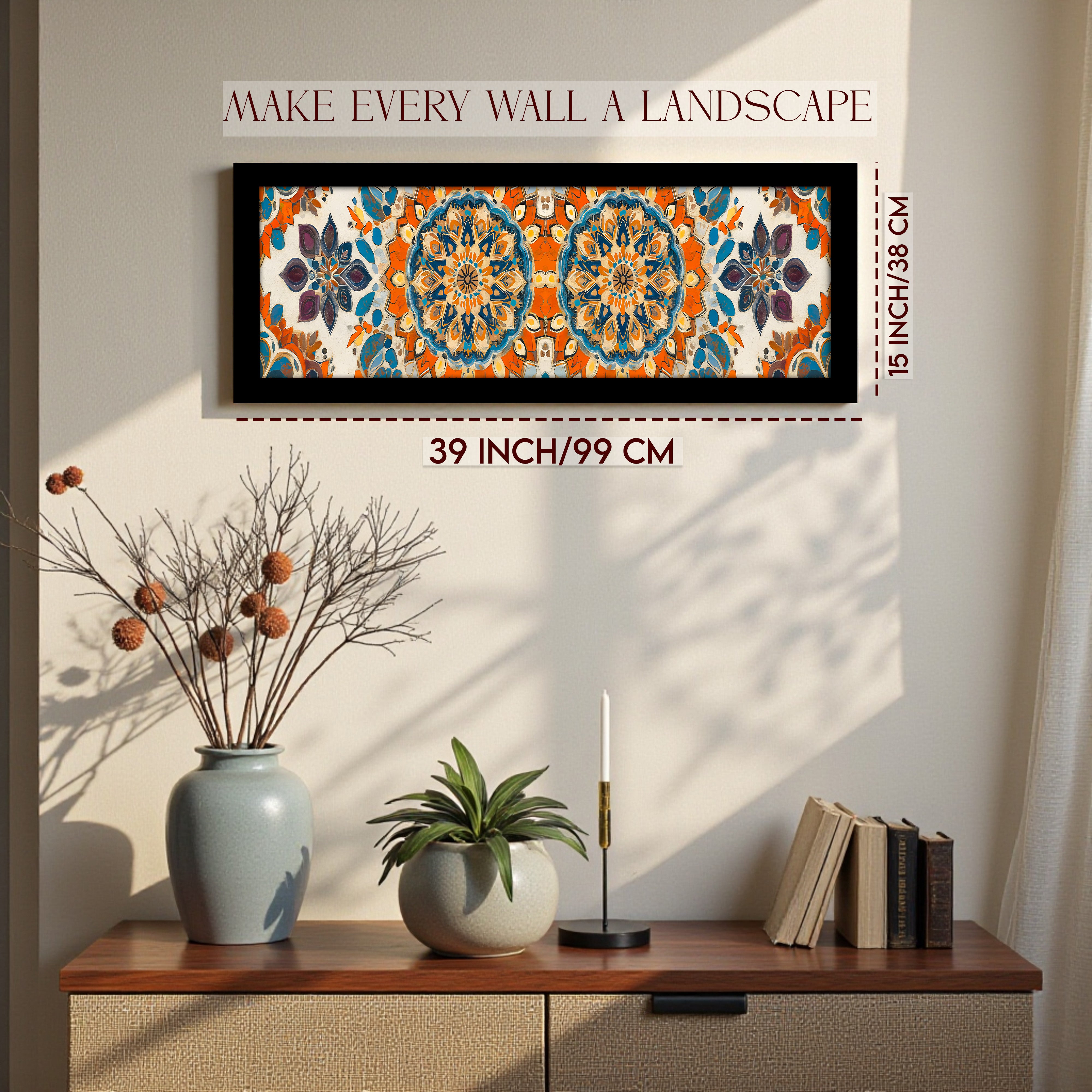Mandala Art Paper Wall Painting With Frame media 2