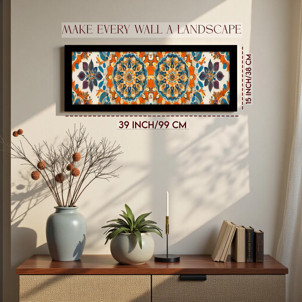 Mandala Art Paper Wall Painting With Frame media 2