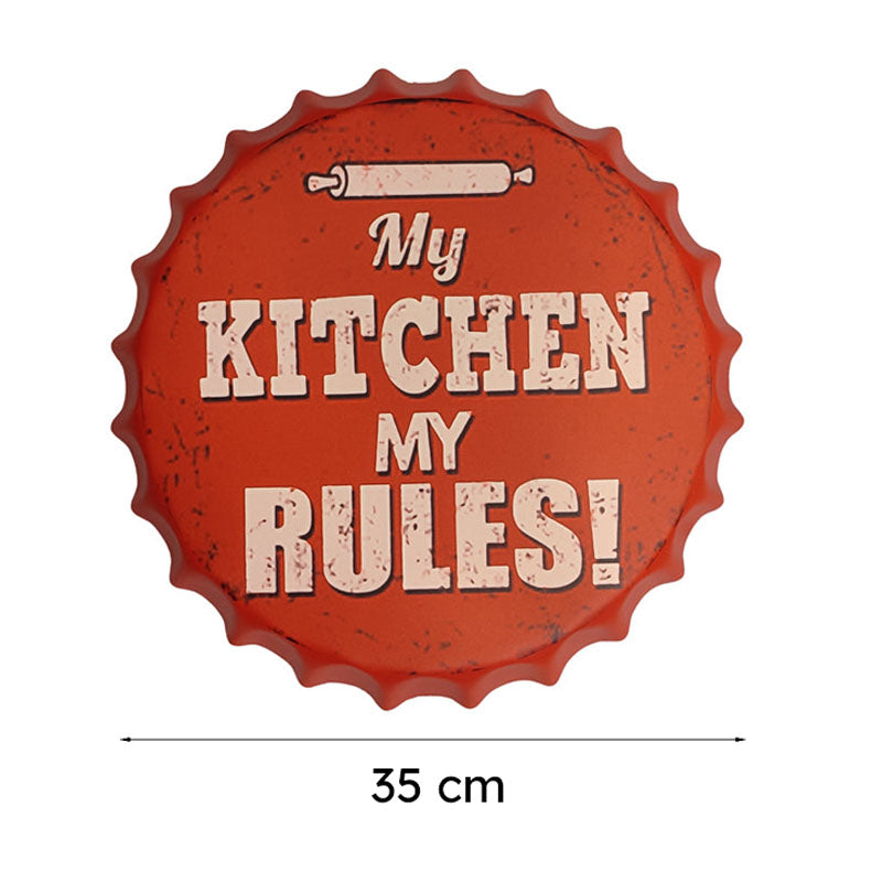 My Kitchen My Rules Bottle Cap Metal Wall Accent media 7