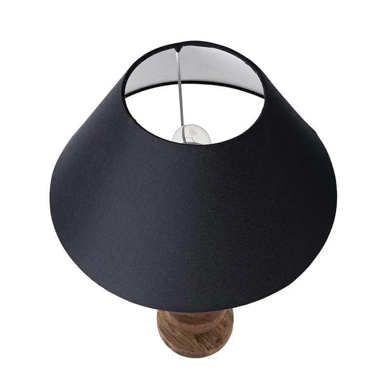 Classic Cubist Fabric Table Lamp With Conical Shade - Brown,Black media 3