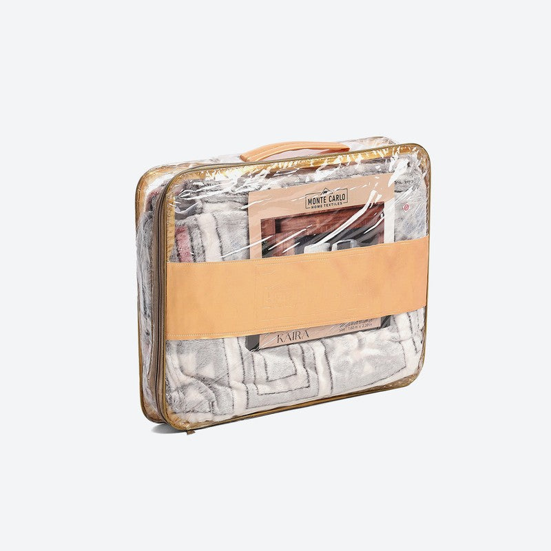 Monte Carlo Blockyn Printed Polyester Blanket (Grey) - 300 GSM media 7