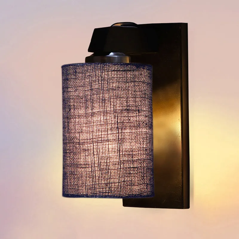 Eyrie Glow Jute & Wooden Wall Lamp - Blue media 4
