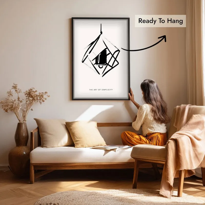Suspended Calm Canvas Wall Painting With Black Frame media 7