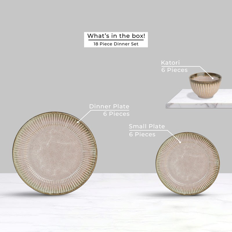 Mintora Pink Ceramic Dinner Set - 18 Piece Set media 4