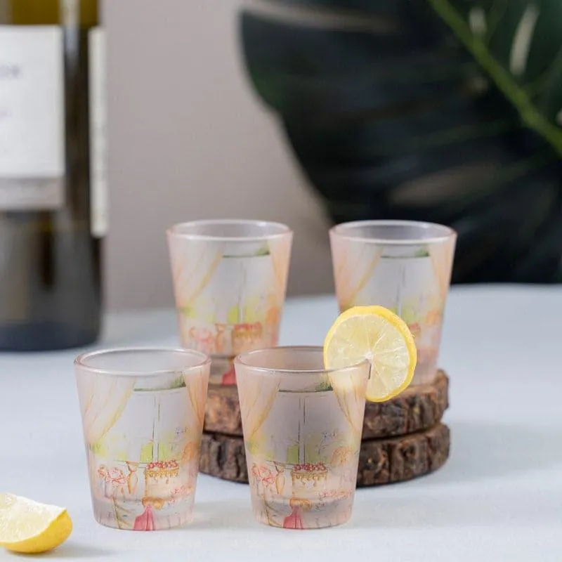 English Tea Party Frosted Shot Glass (30 ml) - Set Of Four media 1