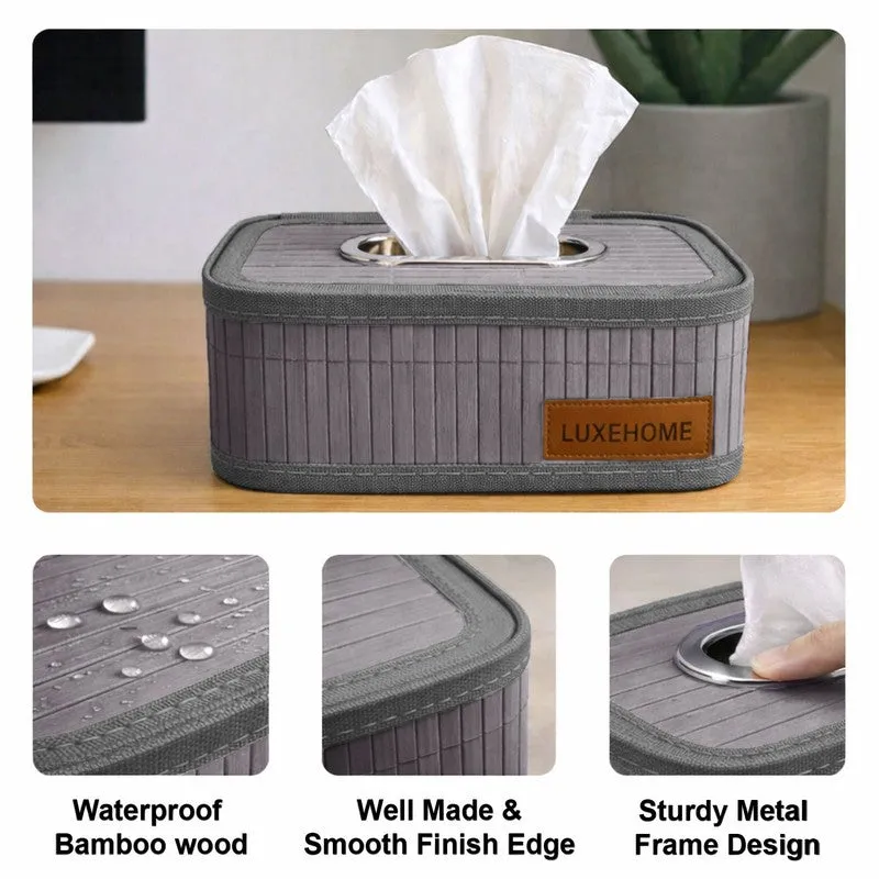 EcoNest Bamboo Tissue Holder - Grey media 5