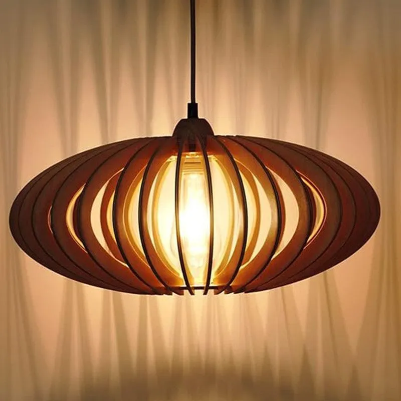 AuraGlow Elegant Wooden Petal Ceiling Lamp media 5