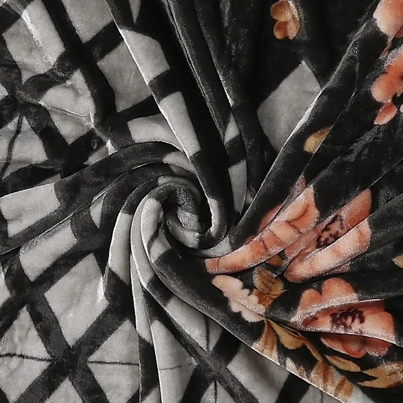 Monte Carlo Midnight Blossom Blanket (Black,White) - 540 GSM media 5